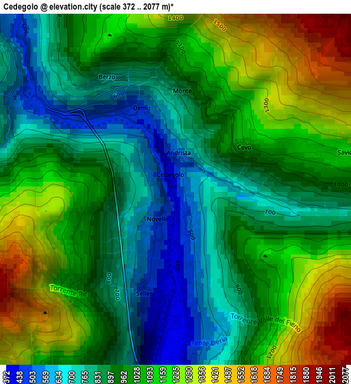 Cedegolo elevation map