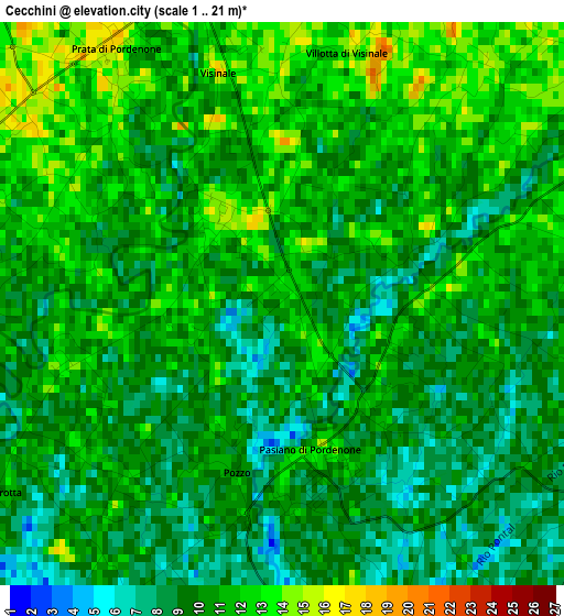 Cecchini elevation map