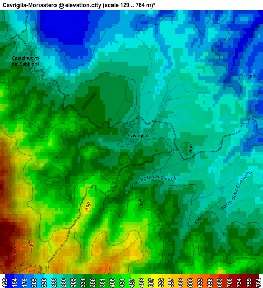 Cavriglia-Monastero elevation map