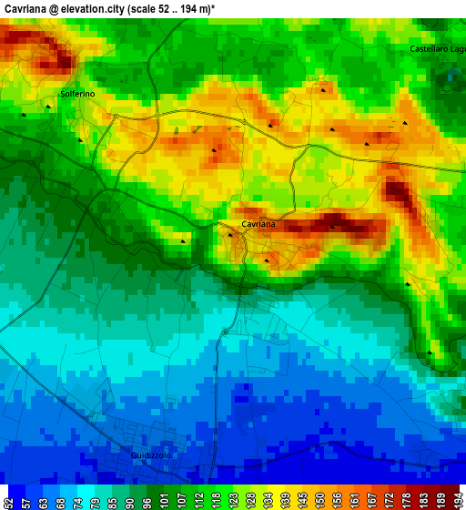 Cavriana elevation map