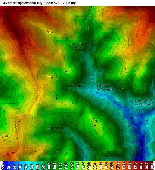 Cavargna elevation map