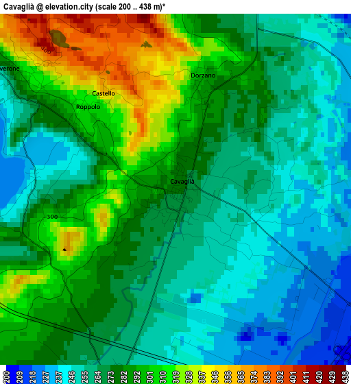 Cavaglià elevation map