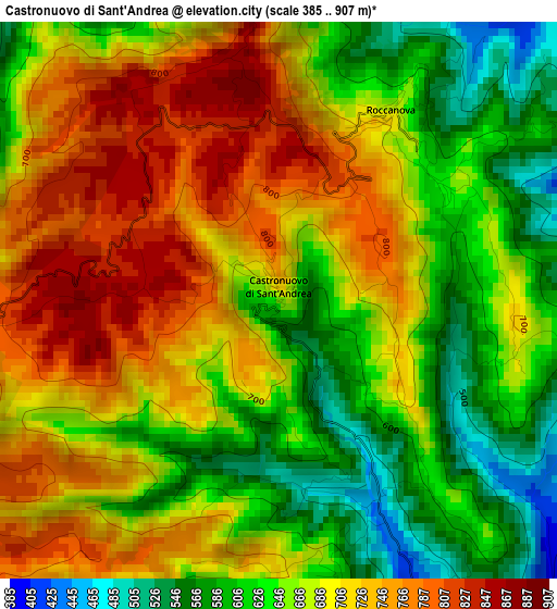 Castronuovo di Sant'Andrea elevation map