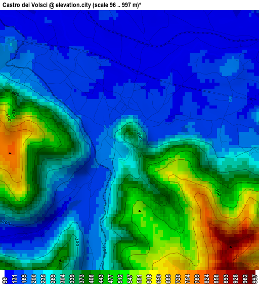 Castro dei Volsci elevation map