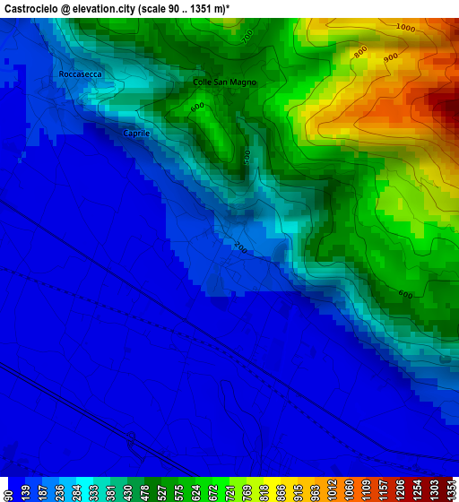 Castrocielo elevation map