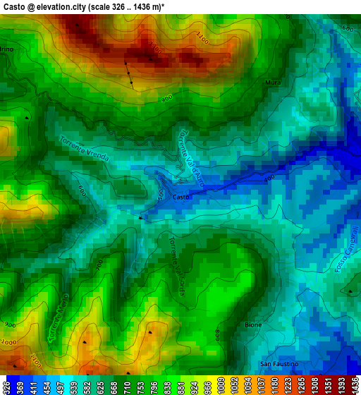 Casto elevation map