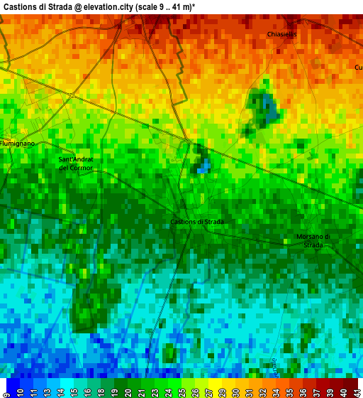 Castions di Strada elevation map