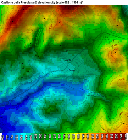 Castione della Presolana elevation map