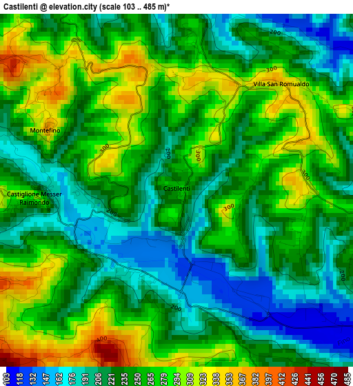 Castilenti elevation map