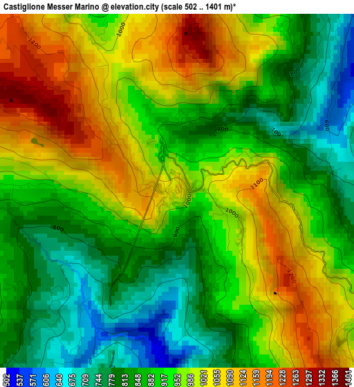 Castiglione Messer Marino elevation map