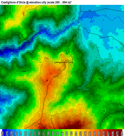 Castiglione d'Orcia elevation map