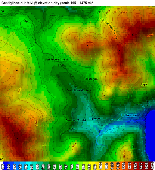 Castiglione d'Intelvi elevation map