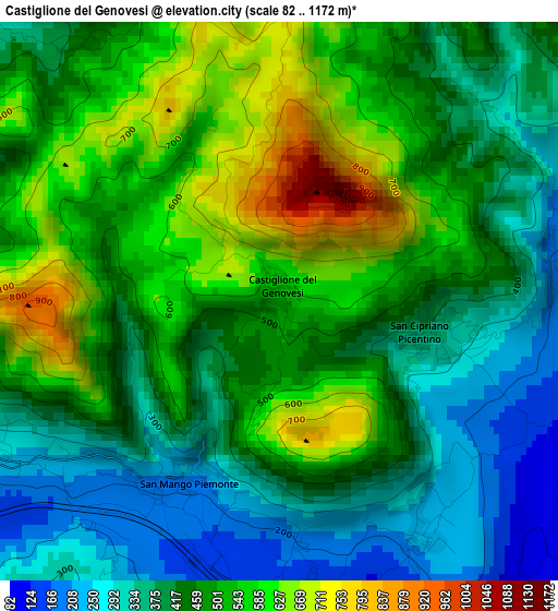 Castiglione del Genovesi elevation map