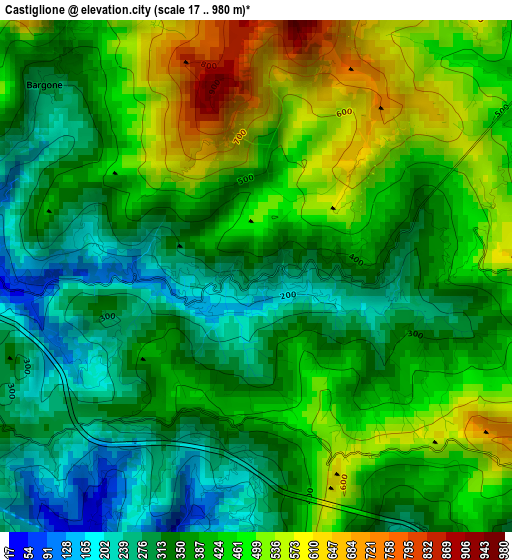 Castiglione elevation map