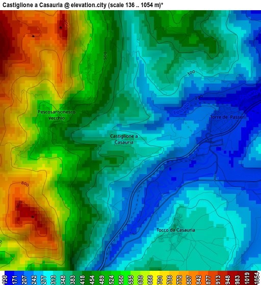 Castiglione a Casauria elevation map