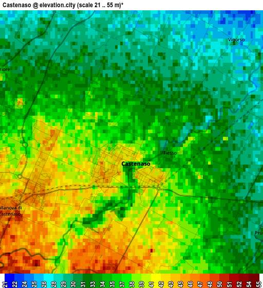 Castenaso elevation map