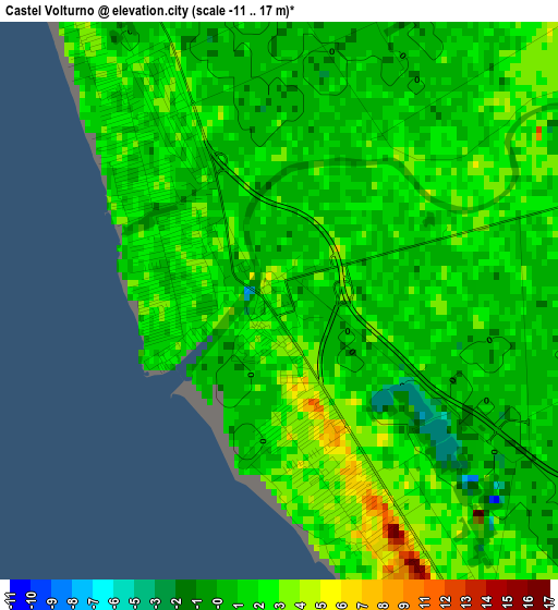 Castel Volturno elevation map