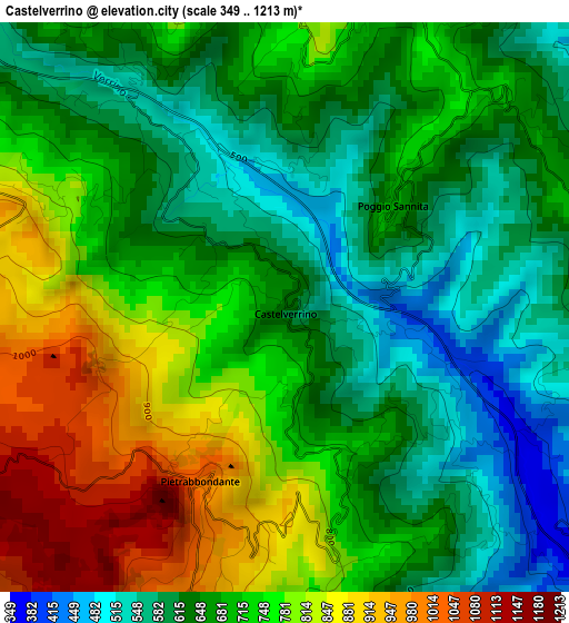 Castelverrino elevation map