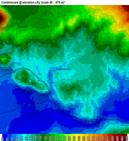 Castelvenere elevation map