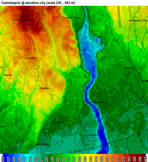 Castelseprio elevation map