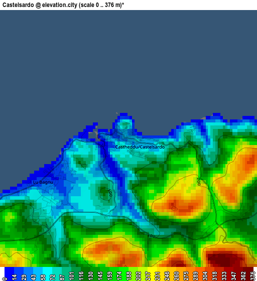 Castelsardo elevation map