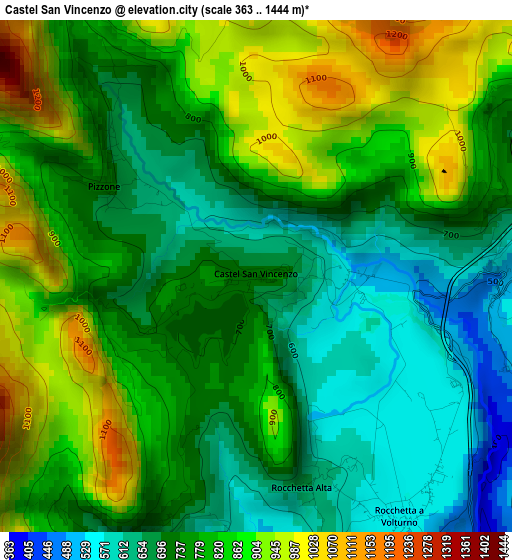 Castel San Vincenzo elevation map