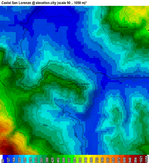 Castel San Lorenzo elevation map