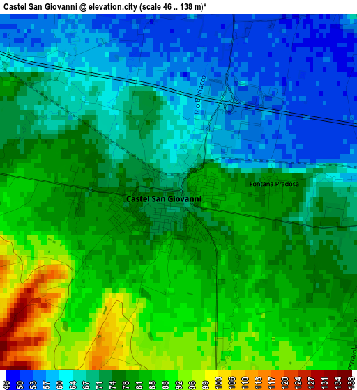 Castel San Giovanni elevation map