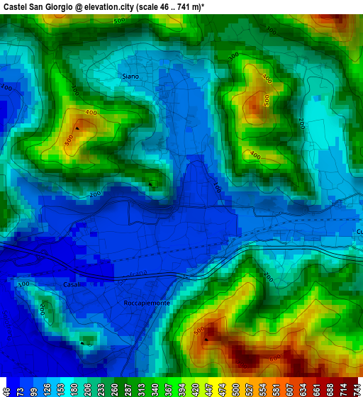 Castel San Giorgio elevation map