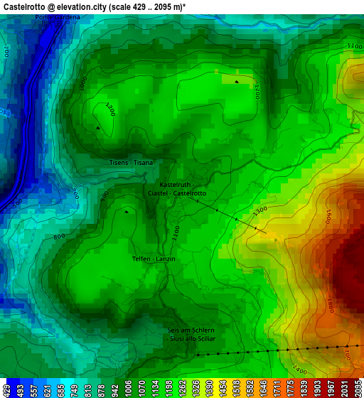 Castelrotto elevation map