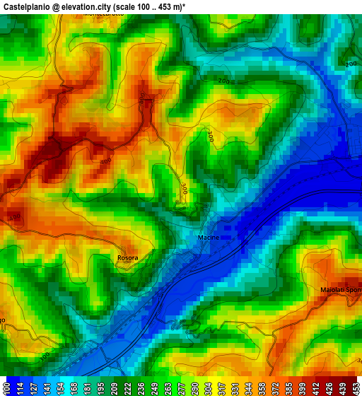 Castelplanio elevation map