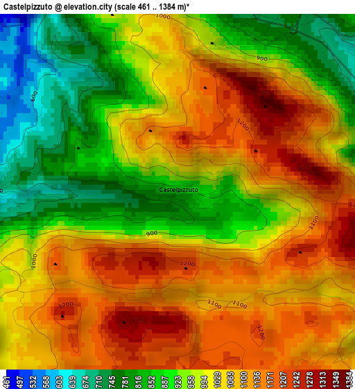 Castelpizzuto elevation map