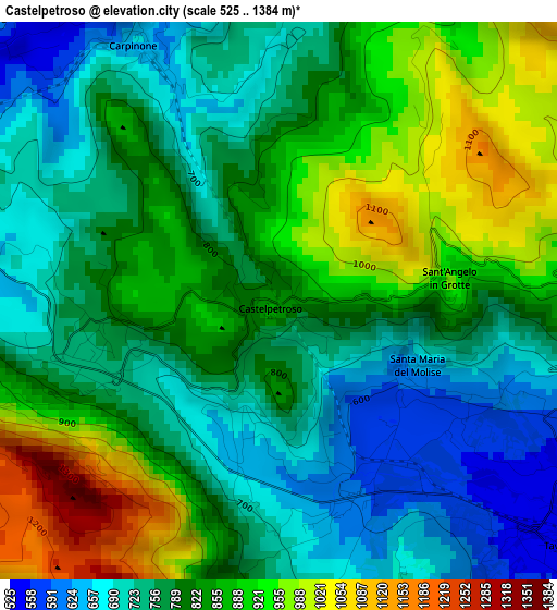 Castelpetroso elevation map