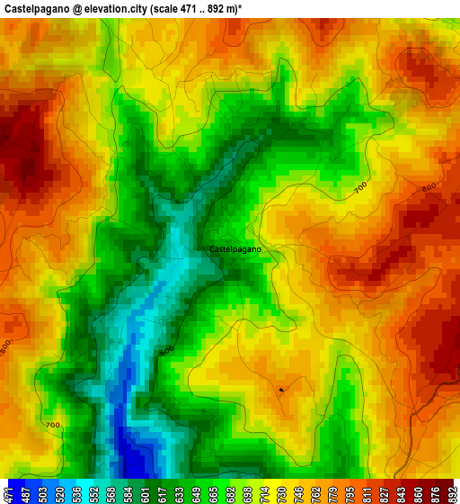 Castelpagano elevation map