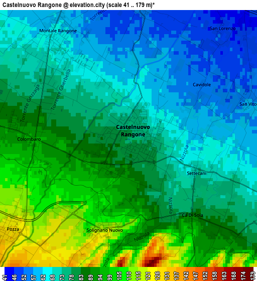 Castelnuovo Rangone elevation map