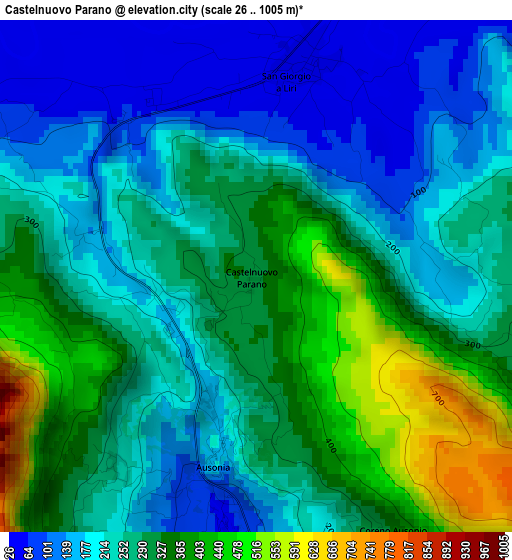 Castelnuovo Parano elevation map