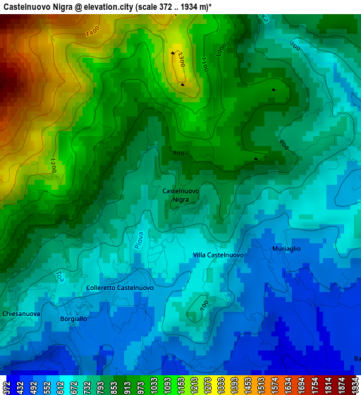 Castelnuovo Nigra elevation map