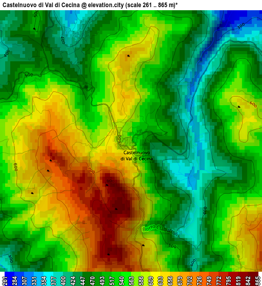 Castelnuovo di Val di Cecina elevation map