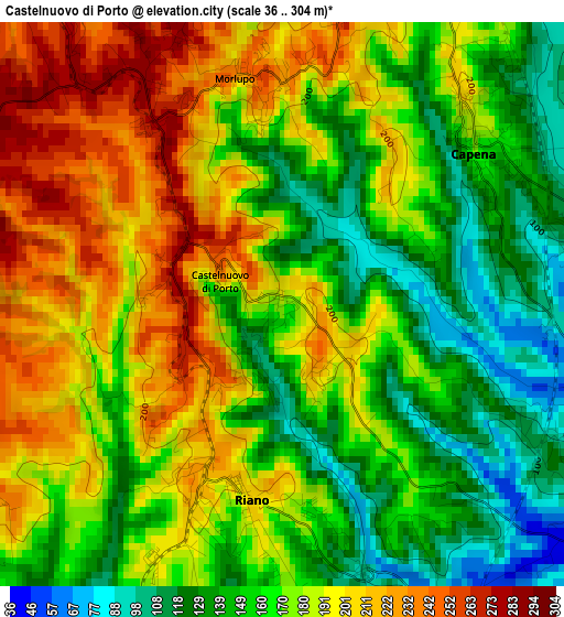 Castelnuovo di Porto elevation map