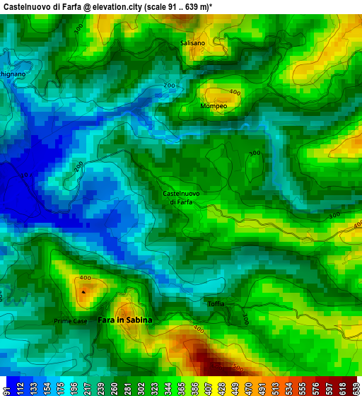 Castelnuovo di Farfa elevation map