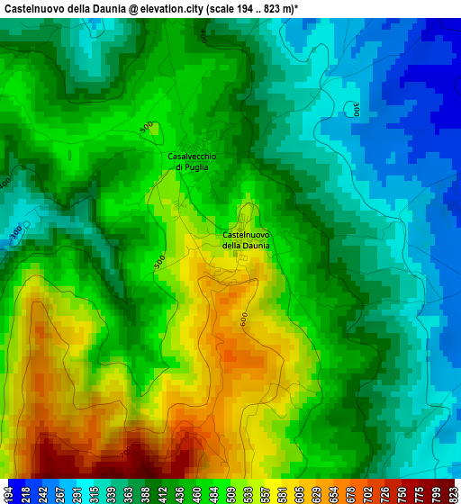 Castelnuovo della Daunia elevation map