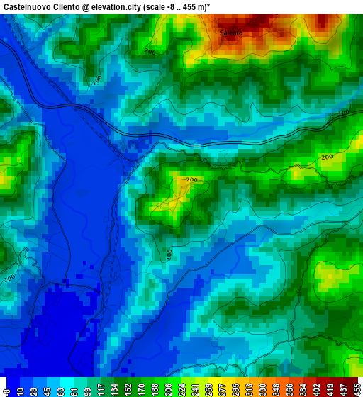 Castelnuovo Cilento elevation map