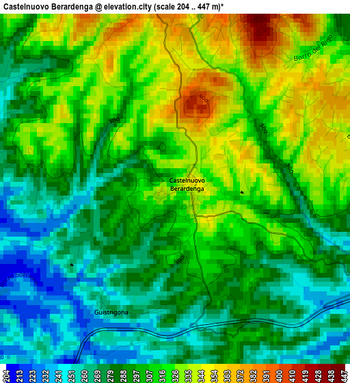 Castelnuovo Berardenga elevation map