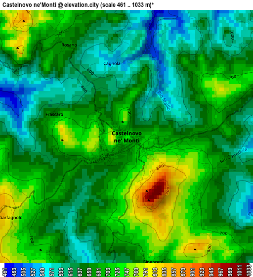 Castelnovo ne'Monti elevation map