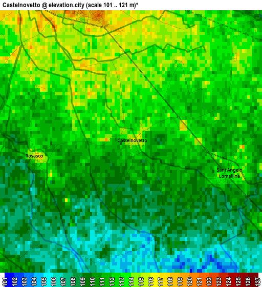 Castelnovetto elevation map