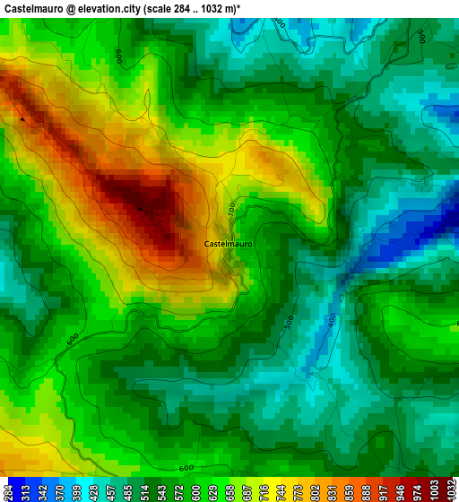 Castelmauro elevation map