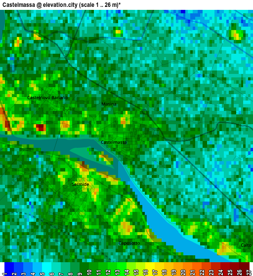 Castelmassa elevation map