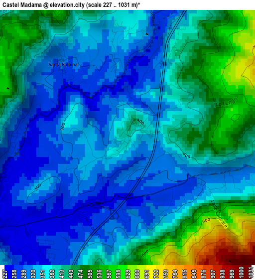 Castel Madama elevation map