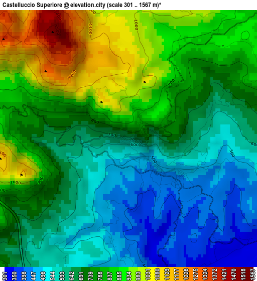 Castelluccio Superiore elevation map