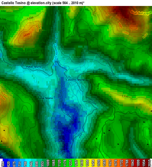 Castello Tesino elevation map